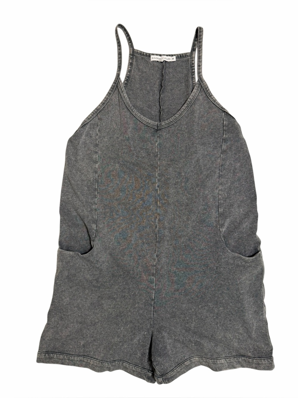 Sincerely Jules Washed Charcoal Romper Women’s Medium Oversized Lounge Boho - Picture 3 of 9